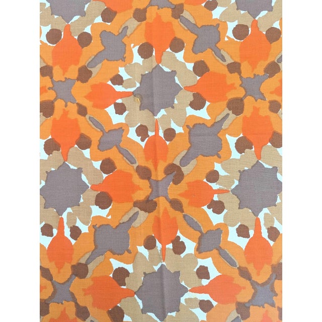 1970s Vera Neumann "Gray Optic Flower" Cotton Tablecloth For Sale - Image 9 of 12