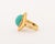 Late 20th Century Vintage Modernist 14k Yellow Gold Turquoise Diamond Ring For Sale - Image 5 of 7