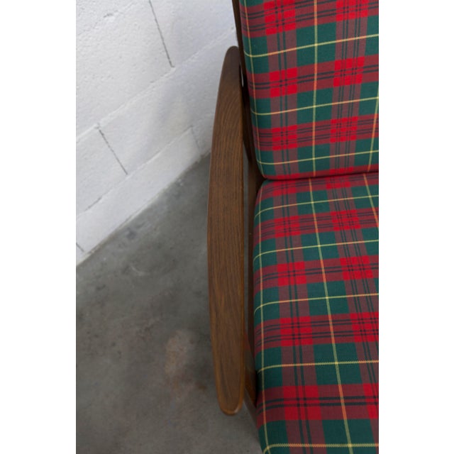 Scandinavian Teak Armchair with Tartan Fabric, 1960s For Sale - Image 14 of 18