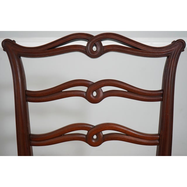 1950s Set of 4 Biggs Mahogany Ribbon Back Dining Chairs For Sale - Image 5 of 18
