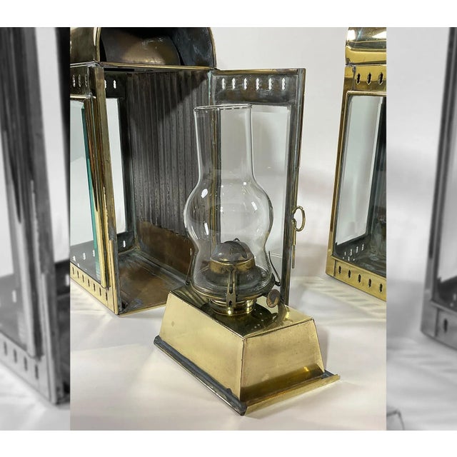 Metal Solid Brass English Cabin Lanterns For Sale - Image 7 of 12