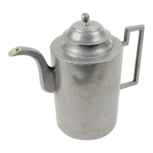 Antique Republic Period Pewter and Brass Kettle