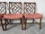 Wood 1960s English Georgian Chinese Chippendale Style Mahogany Cockpen Dining Chairs – Set of 4 For Sale - Image 7 of 17