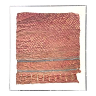 Framed Pre-Columbian Fine Textile Fragment from Chancay Culture For Sale
