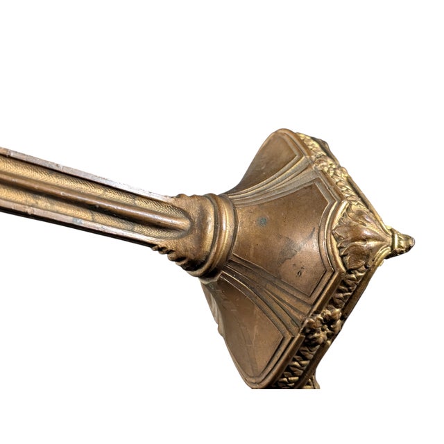 Gold Antique Gold Crucifix Jesus on Cross 9" Tall Die Cast Metal For Sale - Image 8 of 9