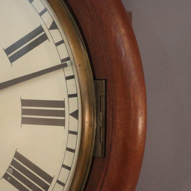 Wood Oversized Antique A. J. Riggs Hammersmith Victorian Walnut Bankers Clock 19thC For Sale - Image 7 of 12