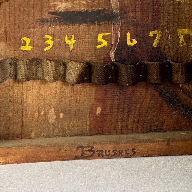 Epic 19th Century Painters Wooden Cupboard Box With Hand Painted Label and Construction For Sale - Image 16 of 17