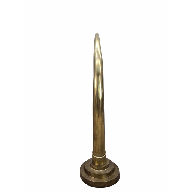 Mid-Century Modern Vintage Mid Century Oversized Brass Elephant Tusk Horn For Sale - Image 3 of 8