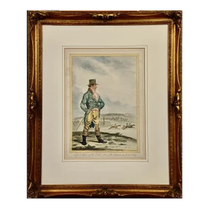 "A Great Man on the Turf": A 19th Century James Gillray Hand-Colored Etching, 1803