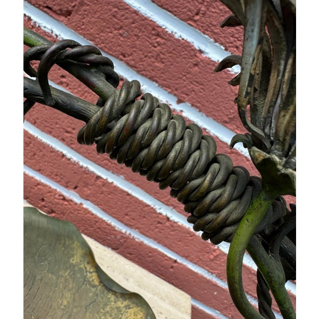 Metal Large 16 1/2” Fine Antique Cold Painted All Bronze Basket For Sale - Image 7 of 11