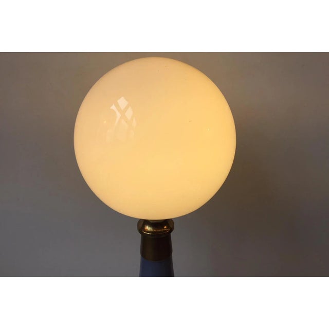 Mid-Century Modern Vintage Cased Glass Nightblue Table Lamp by Bent Nordsted for Kastrup For Sale - Image 3 of 6