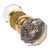 Vintage Clear Octagon Glass Brass Door Knob Set For Sale