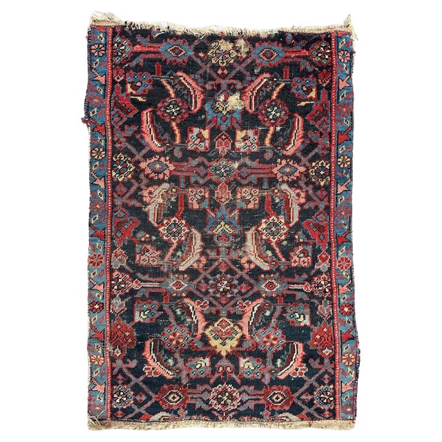 Small Antique Malayer Fragment Rug For Sale