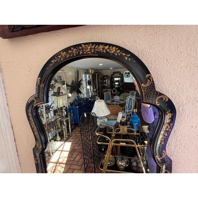 Black Chinoiserie Carved Mirror For Sale - Image 13 of 17