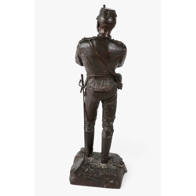 Charles Anfrie Charles Anfrie —Rare 24.5” French Belle Époque Patriotic Military Bronze— Salon 1886 For Sale - Image 4 of 8