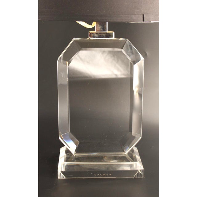 Vintage Ralph Lauren Bevelled Edge Glass Table Lamp For Sale - Image 9 of 14
