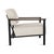 Contemporary Iron Frame Oak & Linen Arm Chair For Sale - Image 3 of 9