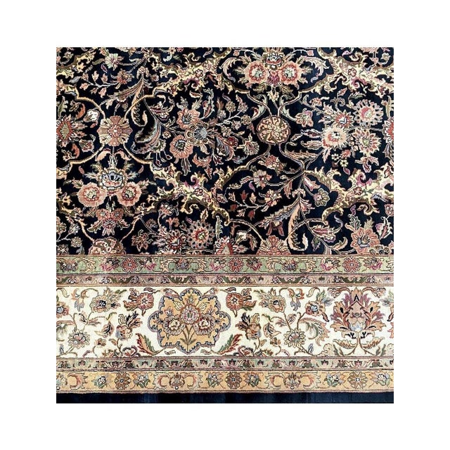 Blue 10x14 Handwoven Indian Agra Area Rug - 106806 For Sale - Image 8 of 11