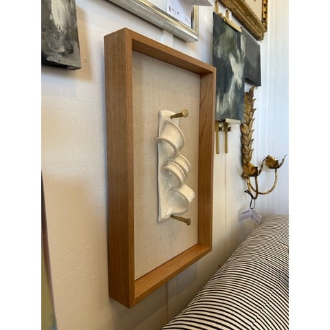 Late 20th Century Vintage Sculptural Relief Wall Art in New Custom Frame For Sale - Image 5 of 13