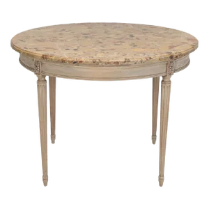 Antique French Louis XVI Round Dining Table, Game Table or End Table C1900's