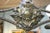 Extraordinary 19th Century Beaux Arts Four Arm Brass & Zinc Globe Light Chandelier-Stanford White Gatsby MansionStyle- 37éw. For Sale - Image 4 of 9
