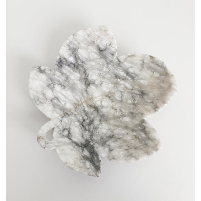 Alabaster 1950s Italian Alabaster Leaf Bowl For Sale - Image 8 of 12