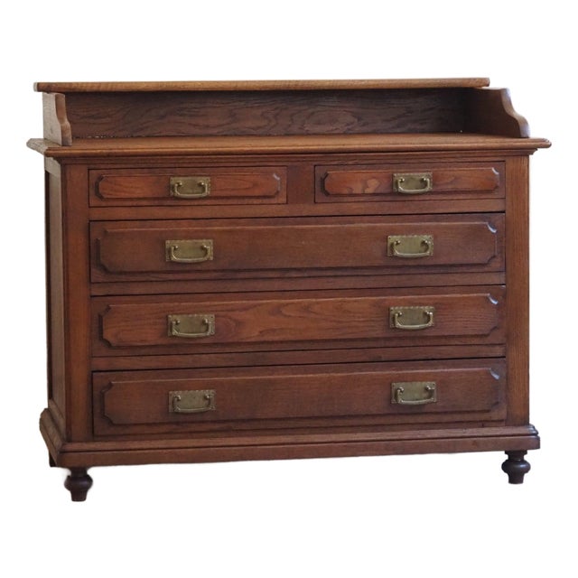 Antique Chest of Drawers with Mirror Top, 1890s For Sale