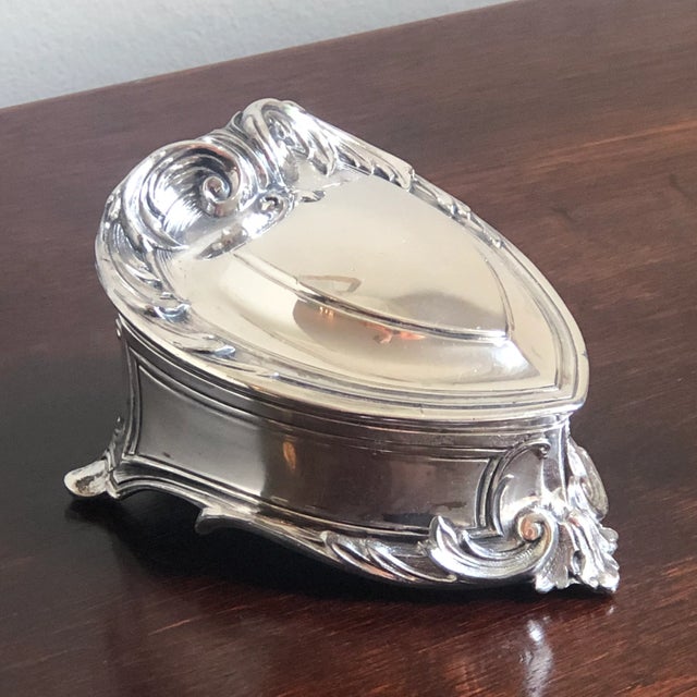 Antique Art Nouveau Silver Plated Jewelry Box For Sale - Image 13 of 13