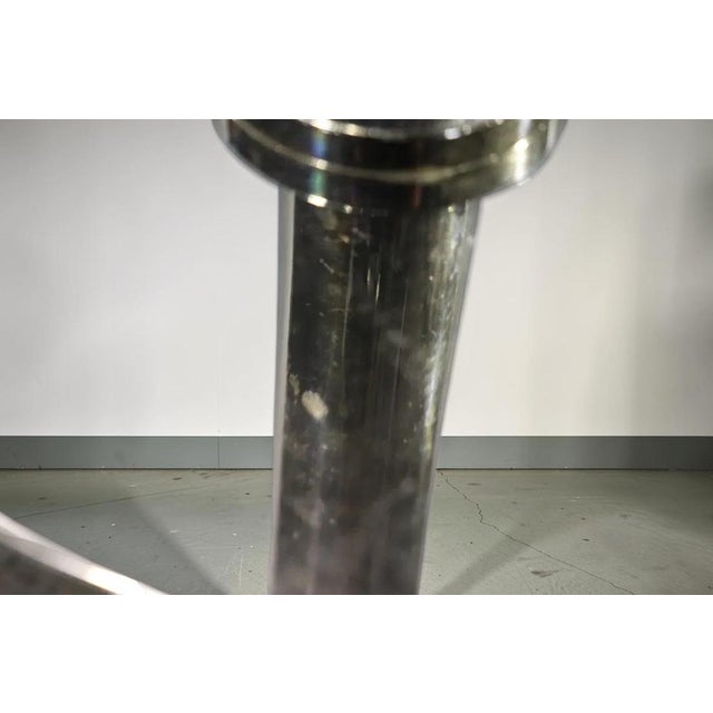 Late 20th Century Pair of Ralph Lauren Polished Nickel Layne Torchiere Floor Lamps For Sale - Image 9 of 12