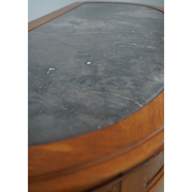 Vintage Marble Top Demilune Linen Cabinet For Sale - Image 9 of 17