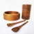 Mid-Century Modern 1970s Teak Wood Salad Bowls and Serving Utensils, Set of 7 For Sale - Image 3 of 10