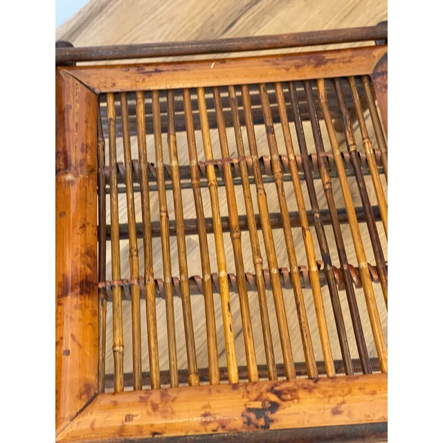 Reduced/Pair Vintage Bamboo Campaign Folding Chairs For Sale - Image 4 of 5