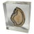 This item is a sculpture, made in France Circa 1970. It is a cube of resin, with in the inside an inclusion of an Agate...