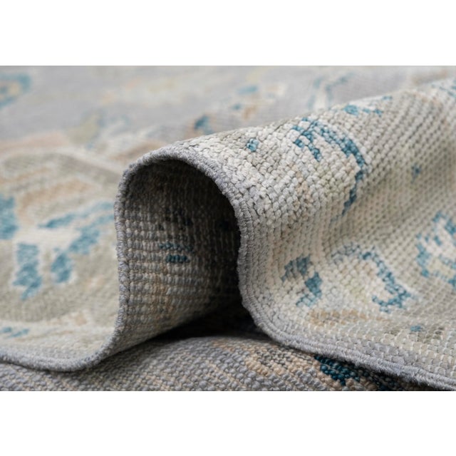 Turkish Oushak Rug Gray, Blue, Beige & Cream Handwoven Wool Rug 5'1" X 7'2" For Sale - Image 9 of 11