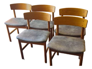 Original Borge Mogensen Oiled Oak Dining Chairs Set of Five Chairs #236 Fredericia Stolefabrik