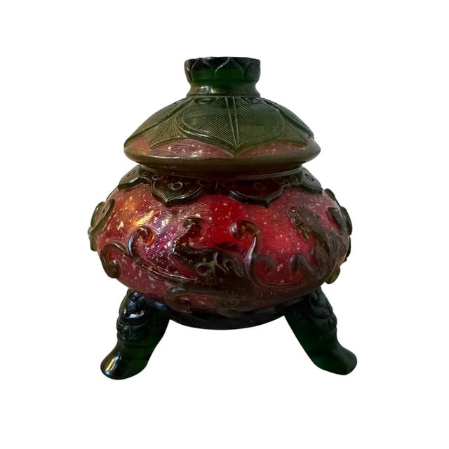 Mid 18th Century 18th Century Qianlong-Style Peking Glass Censer For Sale - Image 5 of 15