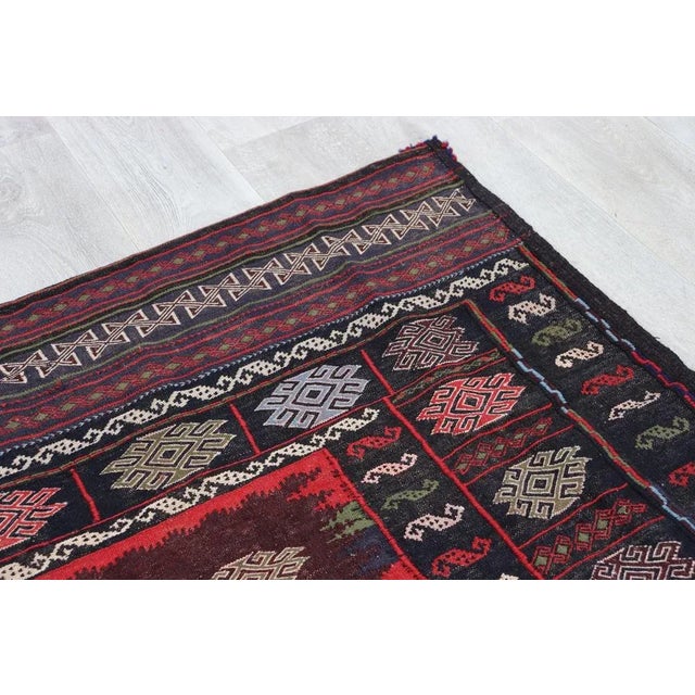Vintage Handwoven Sofreh Kilim, 1920s For Sale - Image 9 of 12