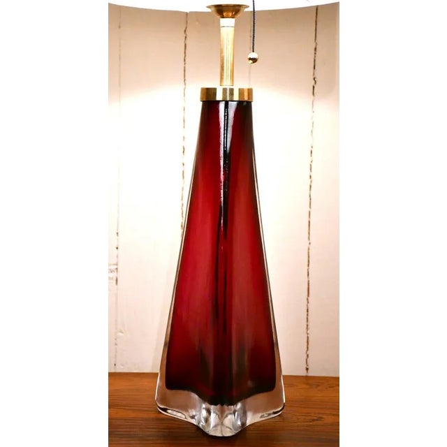 Orrefors Large Swedish Art Glass Model Rd1319 Table Lamps by Carl Fagerlund for Orrefors, 1950s, Set of 2 For Sale - Image 4 of 11