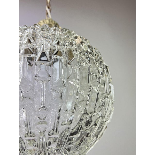 Gold Pendant in Brass and Pressed Crystal For Sale - Image 8 of 14