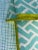 Turquoise Palm Beach Style Custom Turquoise and Chartreuse Green Quadrille Aga Linen Roman Shade For Sale - Image 8 of 10