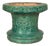 Chinese Vintage Green Glazed Ceramic Planter or Garden Seat Base with Foliage For Sale