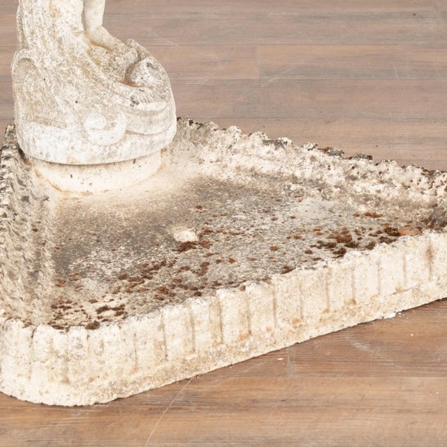 Mid 20th Century Vintage Limestone Garden Sculpture Birdbath, Denmark Circa 1920-40 For Sale - Image 5 of 9