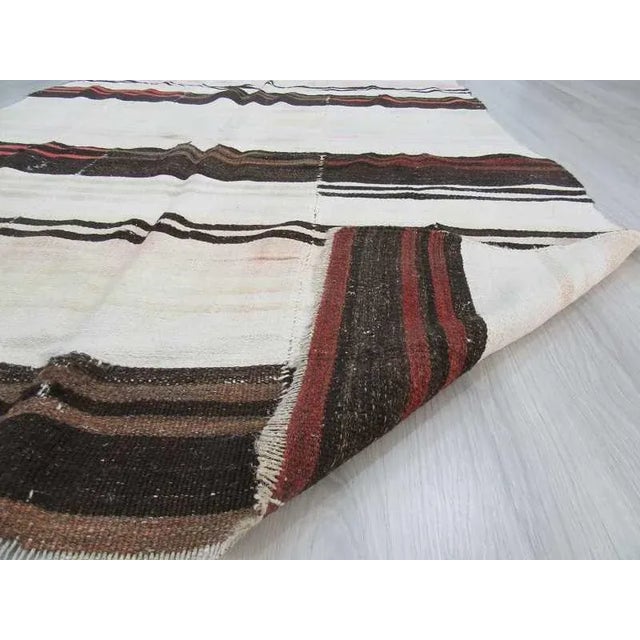 Vintage Turkish Hemp Striped Kilim Rug - 6′2″ × 11′2″ For Sale In Los Angeles - Image 6 of 6