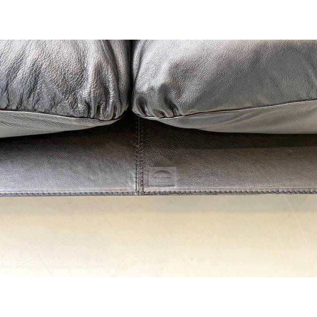 Two-Seater Sofa in Black Leather by Pierluigi Cerri for Poltrona Frau, Italy, 1990s For Sale - Image 15 of 17