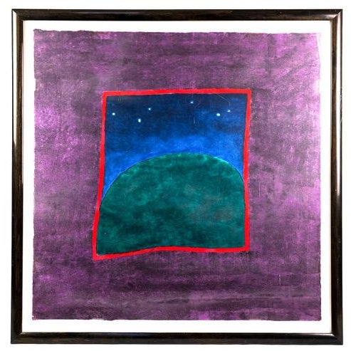 Original Signed Carol Summers 'In Memory of Bob Kutak' Woodcut Print For Sale