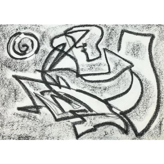 Julien Dinou, Abstract Composition, Charcoal on Paper For Sale - Image 9 of 9