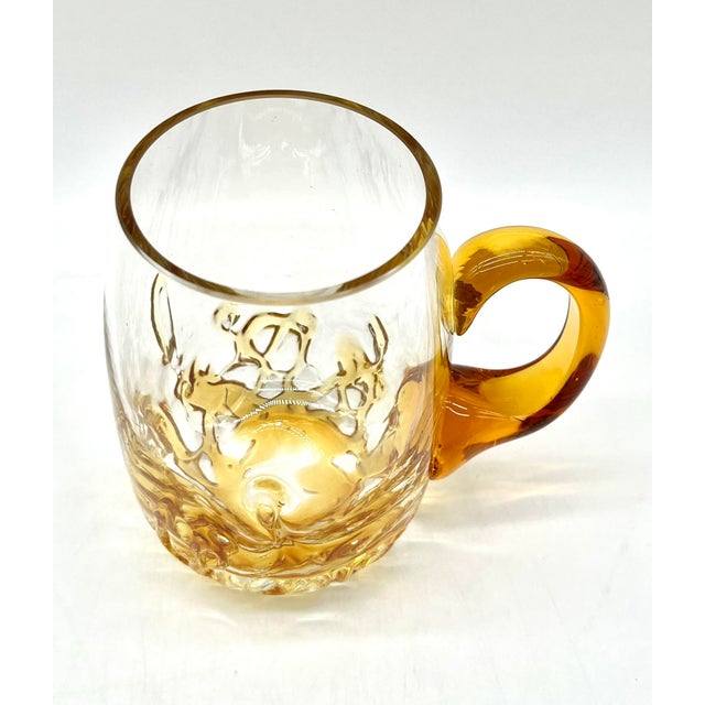 Vintage Mouth-Blown Amber Glass Beer Mug, Scandinavia, 1960s For Sale - Image 4 of 13