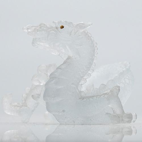 Brown, Green, Clear and Violet Art Glass Dragon Sculptures from Daum, France, 1970s For Sale - Image 10 of 18