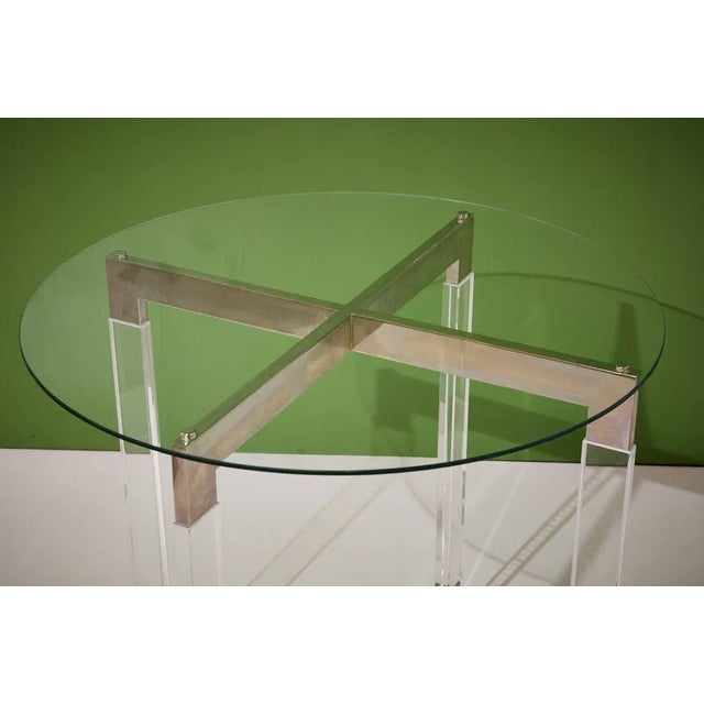 Charles Hollis Jones 'Metric Line' Dining Table Base, Nickel and Lucite, 1960s, Usa. For Sale - Image 13 of 13
