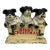 Cast Iron Vintage Merry Christmas Three Dog Bullies Door Stop For Sale